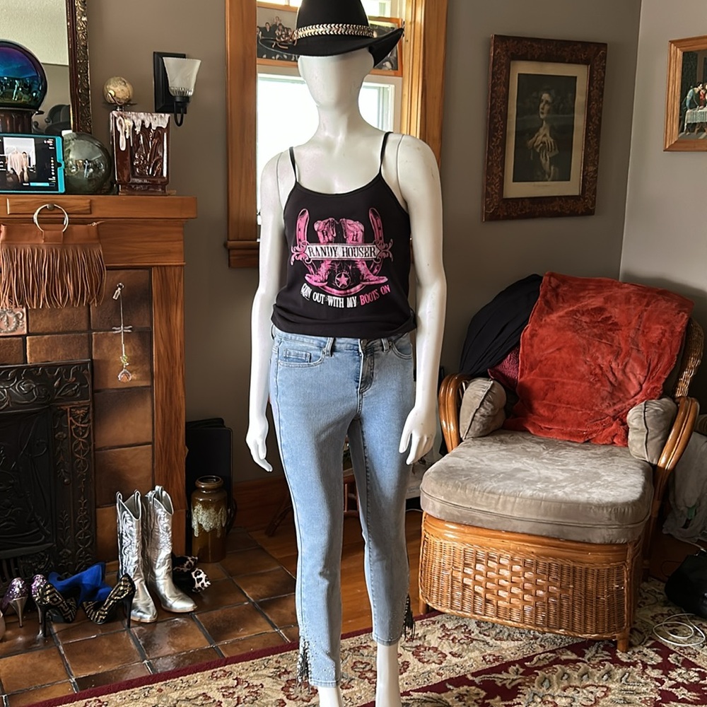 Bejeweled and beaded jeans